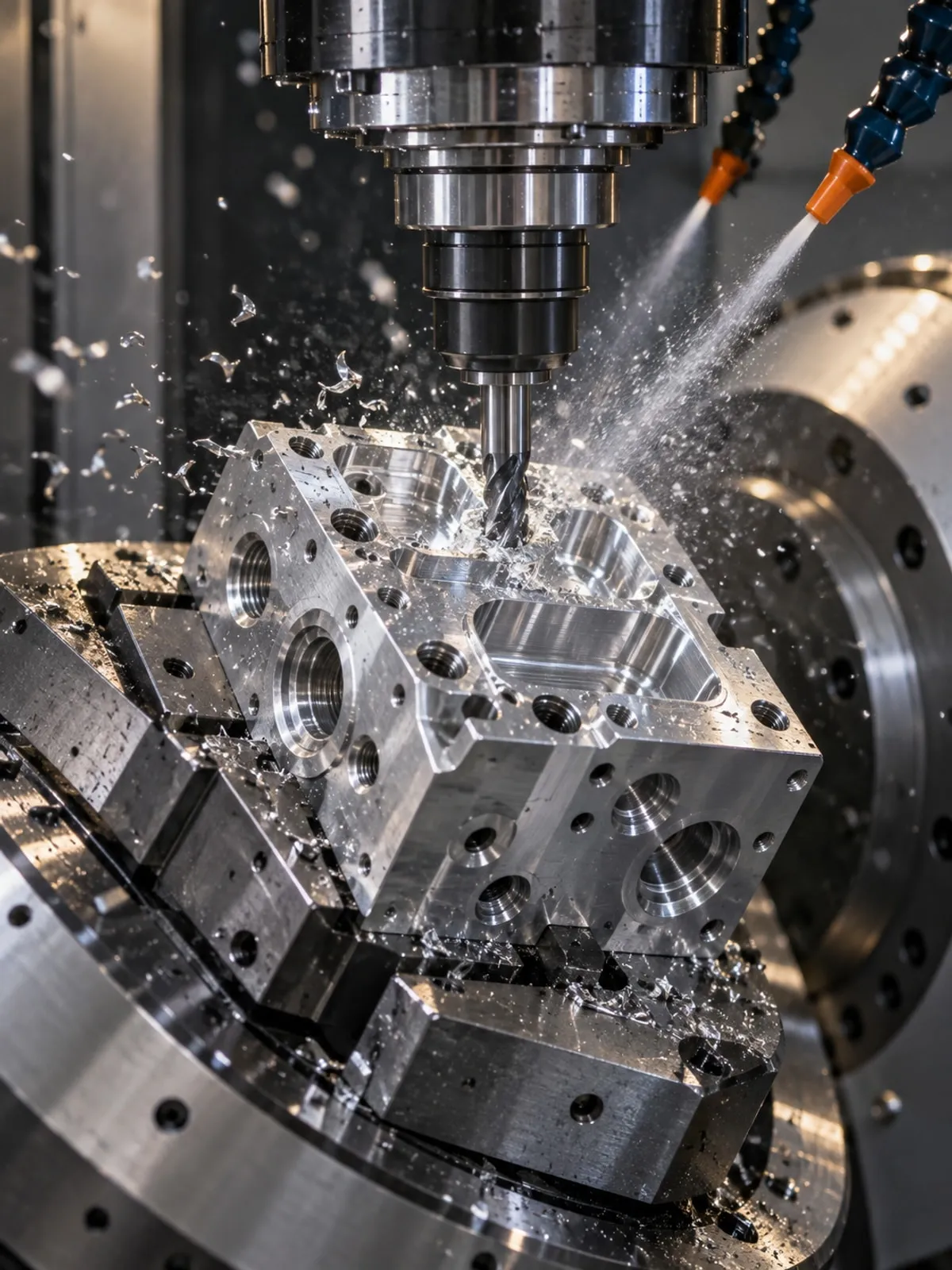 Precision CNC machining close-up