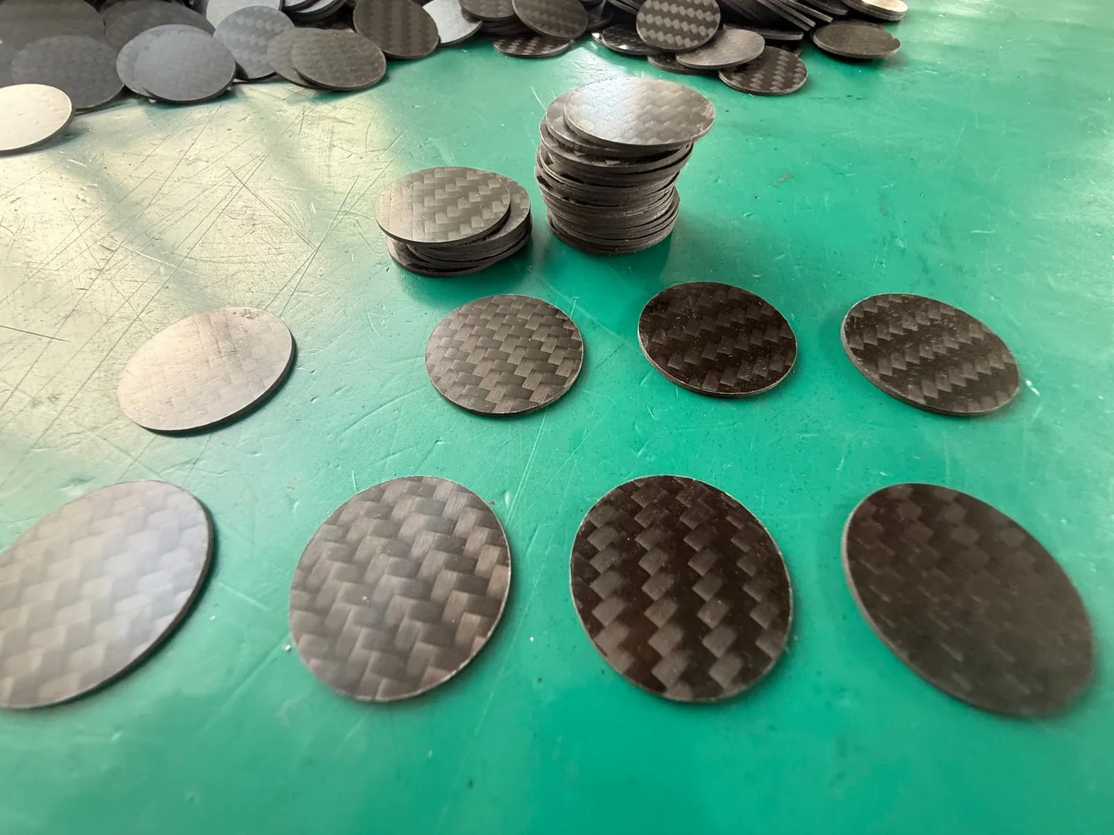 CNC-cut carbon fiber discs