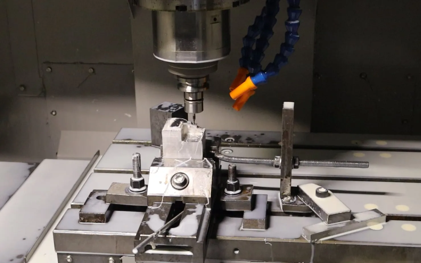 Milling a part held in a precision vise